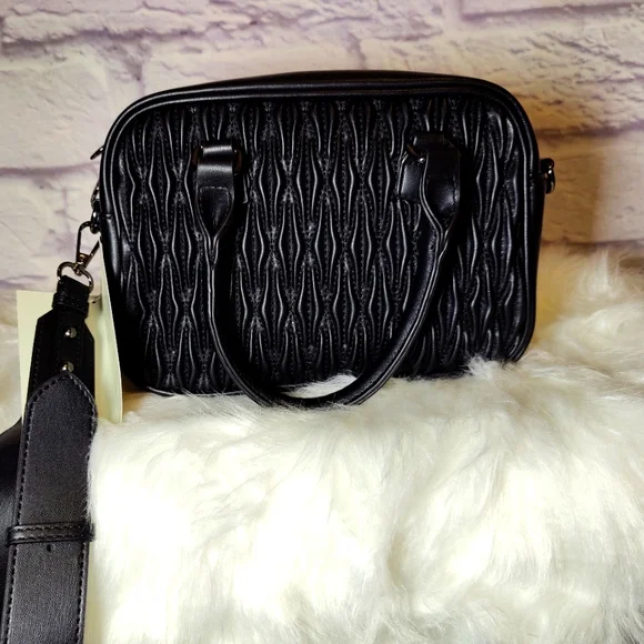 Valentino Orlandi  Satchel Quilted Crossbody color Gunmetal - Picture 3 of 10